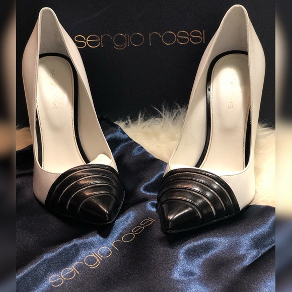 Sergio Rossi Shoes - Sergio Rossi White and Black Claire Pumps